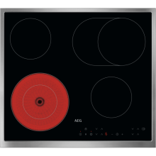AEG NRN64A06XB Glaskeramikkochfeld autark 60cm TouchControl Bräterzone Edelstahlrahmen aufliegend