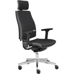 Hammerbacher Bürostuhl Premium 1, schwarz, Stoff, mit Kopfstütze, bis 130 kg