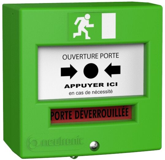 Déclencheur manuel Vert 2 contacts avec capot NEUTRONIC 4711V3C Vert