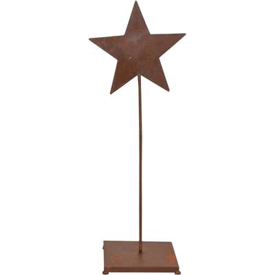 Dekostern "Weihnachtsstern, Weihnachtsdeko außen u. innen", braun (rostbraun), B:32cm H:90cm T:26cm, Metall, HOFMANN LIVING AND MORE, Dekosterne, aus Metall, mit rostiger Oberfläche