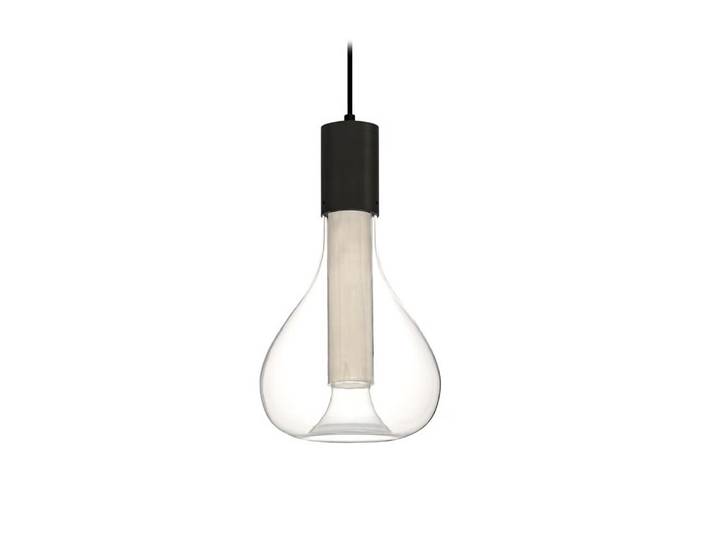 LZF LUZIFER lampe à suspension ERIS diffuseur noir (Bianco avorio - Vernis à bois)