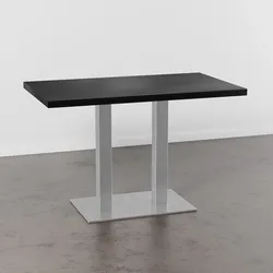BIG Möbel GmbH Bistrotisch 110x60 cm | Dunkle Holzoptik | Edelstahl Gestell