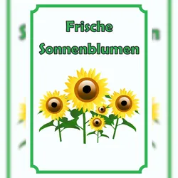HB-Druck Sonnenblumen Schild Hochkant A6 (105x148mm)
