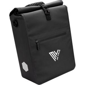 Mivelo Gepäckträgertasche Max, schwarz, 22 Liter, Umhängetasche, wasserdicht, reflektierend