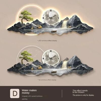 Uplift Picks Luxury LED Wall Clock Silent Nordic Minimalist Decor d 35x100cm
