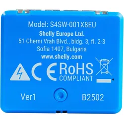 Shelly, Aktor, Relais 1 Mini Gen4, 8 A, WLAN, Bluetooth, blau, 2 Stück (Schaltaktor)