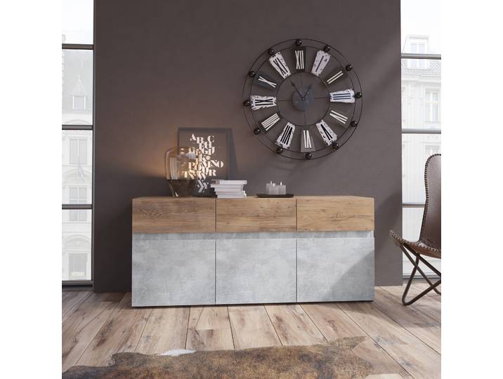 Lowboard HOME AFFAIRE Rimini , braun (atelier hell, kastanie breslau), B:134,9cm H:59cm T:40cm, Holzwerkstoff, Sideboards, Lowboard, Breite 135 cm