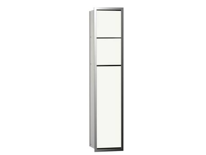 emco asis module 150 wc-module inbouwmodel, papierhouder, gehydrateerde papierdoos, wc-borstelset, 975027850, Kleur: Chroom/optiwit