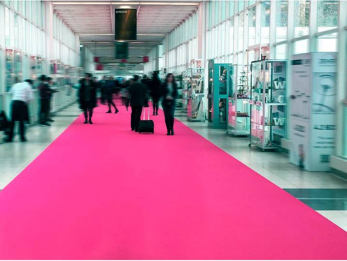 Läufer PODIUM, Made in Belgium , pink, B:200cm H:2,6mm L:3.000cm, Polypropylen (PP), PRIMAFLOR-IDEEN IN TEXTIL, Teppiche, Läufer, Breite 200 cm, Nadelfilz, Uni-Farben, ideal für Veranstaltungen