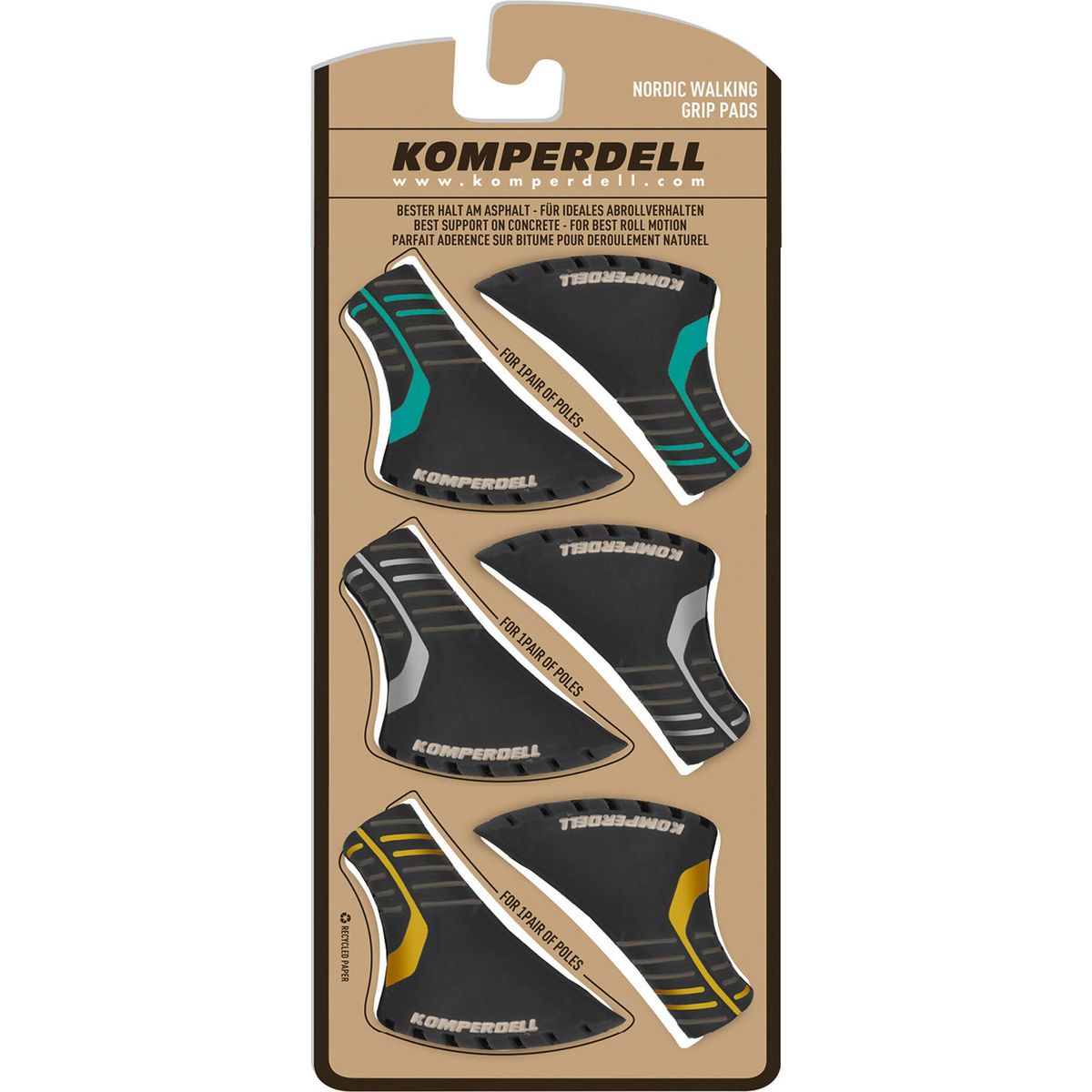 Komperdell Nordic Walking 2-Color Vulcanized Pad black/gold/silver/mint (925) 1028-925