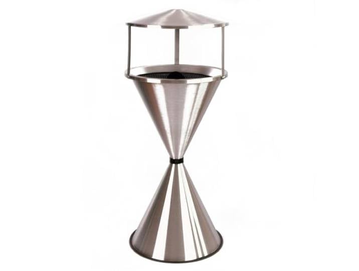 Standaschenbecher mit Dach Diabola 71x40cm Edelstahl SZAGATO Made in Germany 71x40 cm großer Stand-Aschenbecher aus rostfreiem Edelstahl für Außenbereich Outdoor
