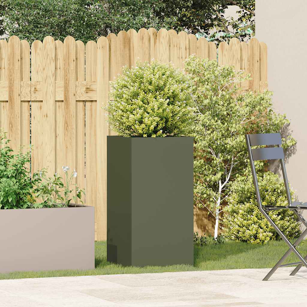 Borough Wharf Outdoor Planter Box Olive Green 80cm H X 40cm D