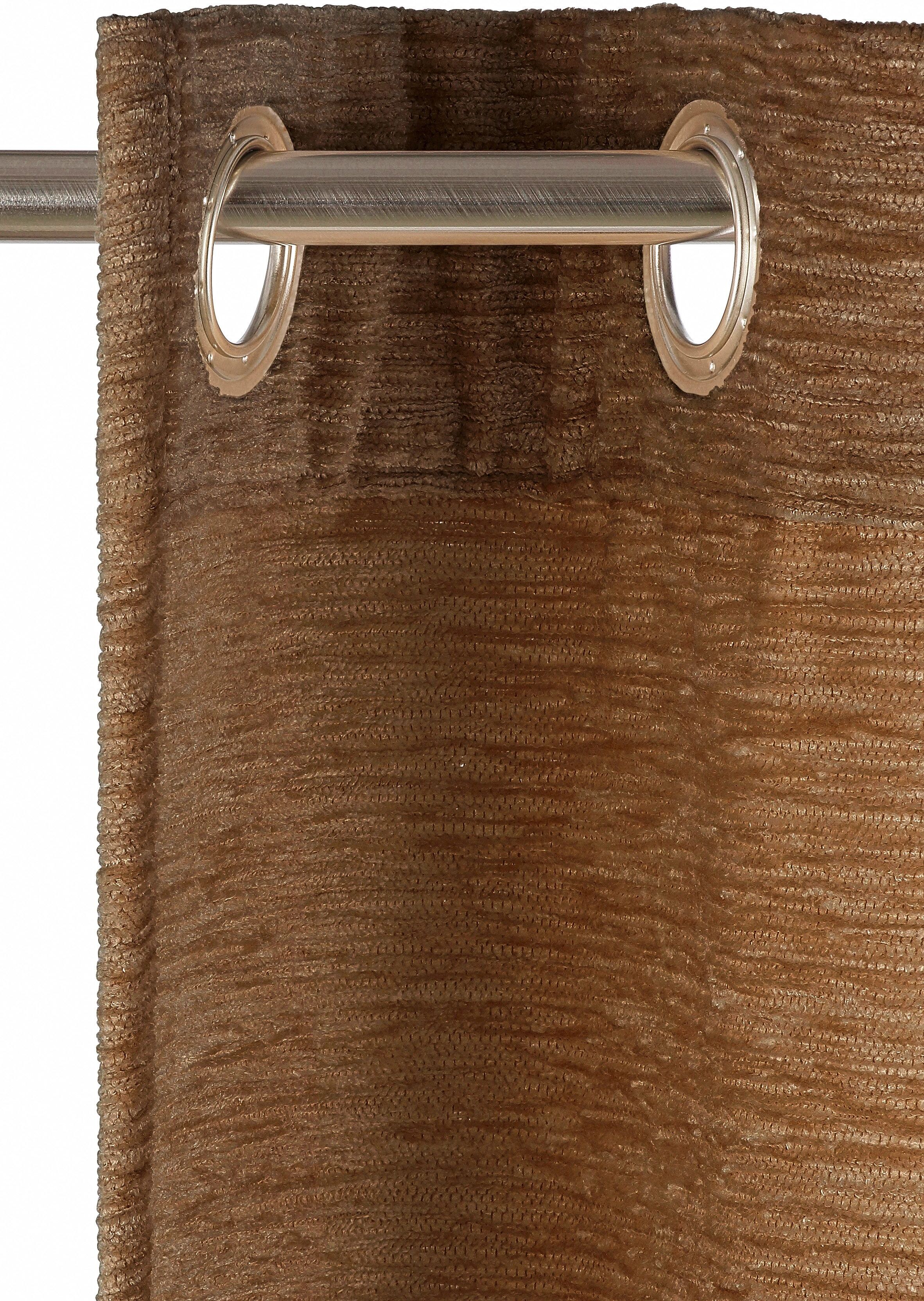 Vorhang WIRTH "Holmsund 288g/qm" Gr. 11, braun, B:172cm H:245cm, Chenille, Polyacryl, Gardinen