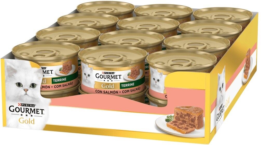 Purina Gourmet Gold Terrine Salmón Gato Latas 24 x 85 gr