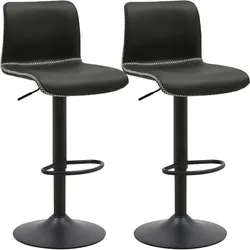 CLP 2er Set Barhocker Henchy Kunstleder - Farbe: schwarz