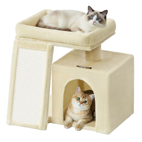 Feandrea Kleine Krabpaal met Krabhelling, Grot en Groot Platform, Zandbeige, Hoogte: 46,4 cm