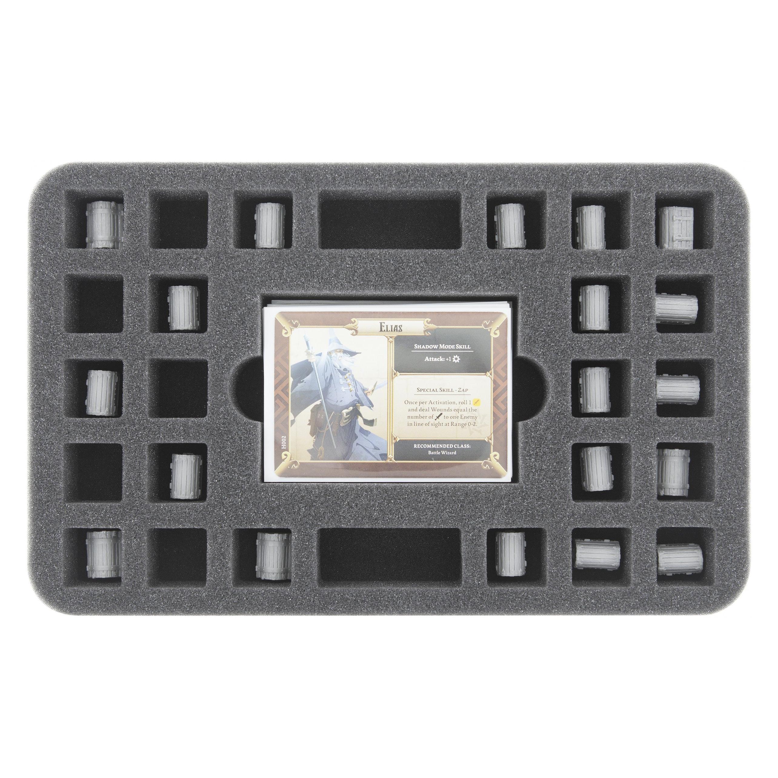 Feldherr HS030MD09 - 30 mm Half-Size Schaumstoff mit 24 quadratischen Ausstanzungen und Kar (Schaumstoff) (HS030MD09)