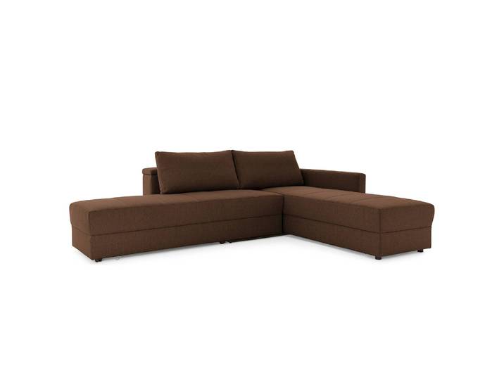 Ecksofa Looks II Braun Webstoff Cody 287 x 77 x 229cm Longchair davorstehend rechts Modern