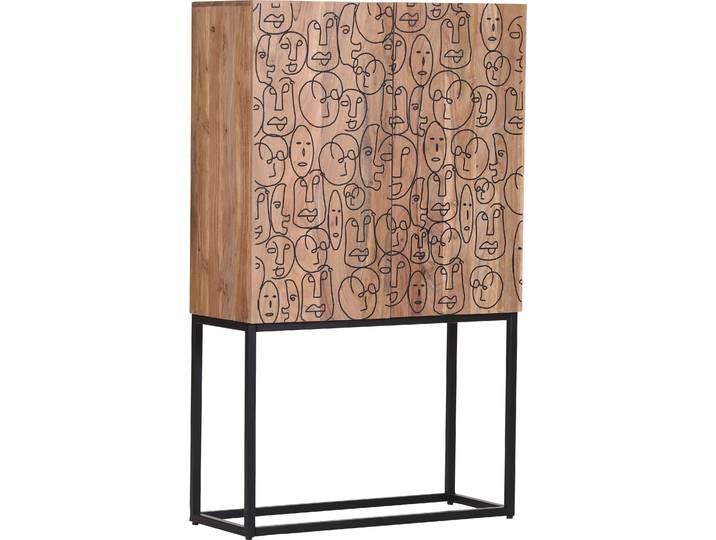 Highboard, Akazie, Beige, 90×150×38 cm, Mit Stauraum, Gutmann-Factory