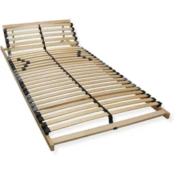 Sleepneo Lattenrost 80x200, Lattenrahmen Buche, 7 Komfortzonen, 28 Latten, Federholzrahmen Made in Germany, Lattenrost Kopfteil verstellbar, bis 150Kg