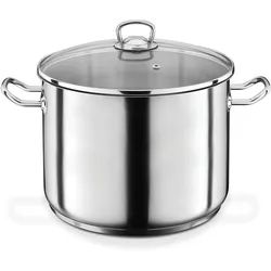 GSW Jumbotopf PROFI 28 cm - 12 Liter INDUKTION, Pfanne + Kochtopf, Silber