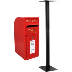 Briefkasten mit Bodenständer Rot