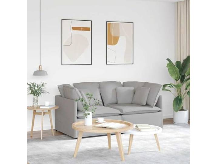 HEFZGDB Modulares Sofa mit Kissen Stoff Wolkengrau – Elegantes Design und außergewöhnlicher Komfort für Ihren Wohnbereich, weiche langlebige Polsterung, Stabiler Metallrahmen,