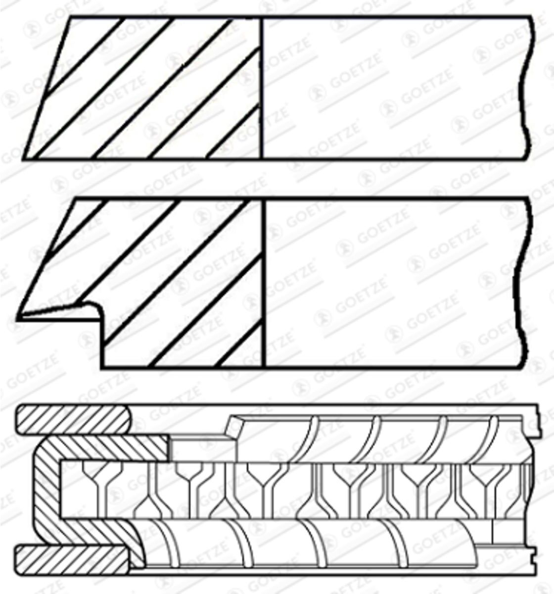Engine Kolbenringsatz GOETZE 08-102400-00