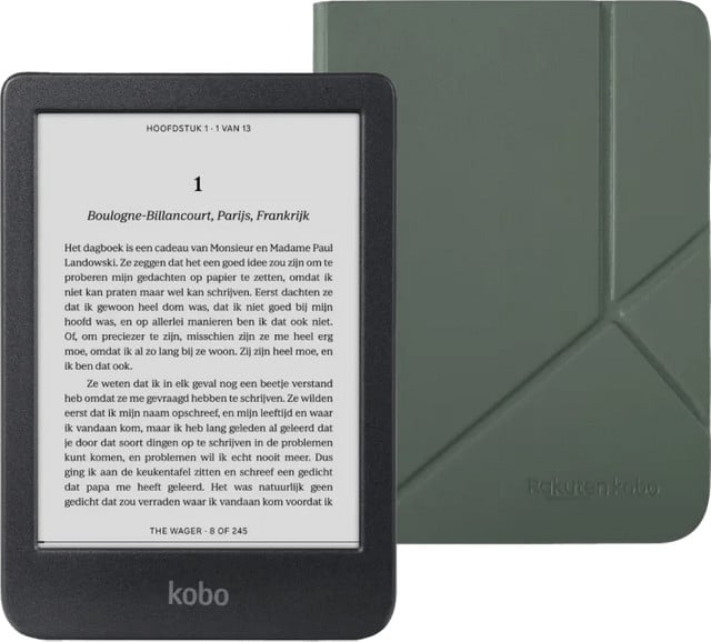Kobo Clara BW E-reader Zwart met Groen Sleep Cover