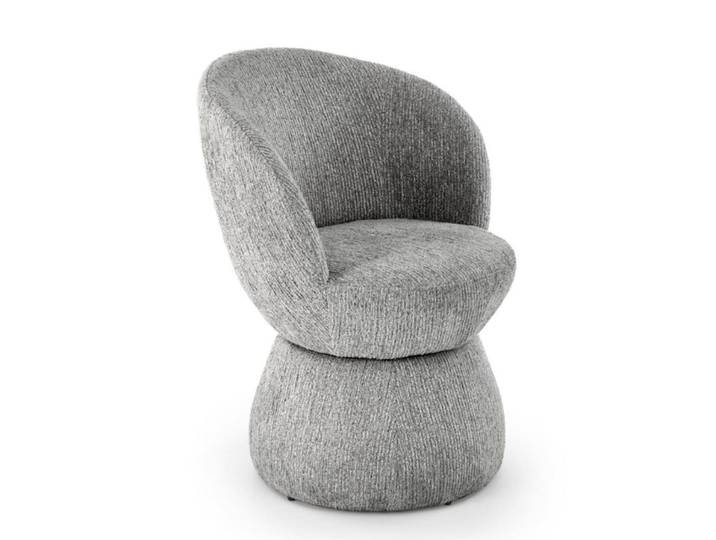 Chaise pivotante 360° design grise en tissu de polyester