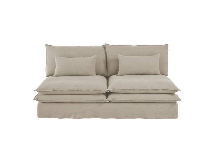 Banquette 2 places pour canapé modulable en lin supérieur beige