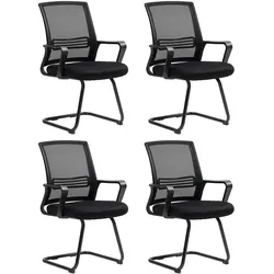 BESUCHERSTUHL 4er Set Polyester Schwarz