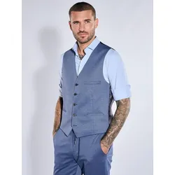emilio adani Herren Modische Anzugweste mit dezentem Glanz Blau slim fit uni - 46