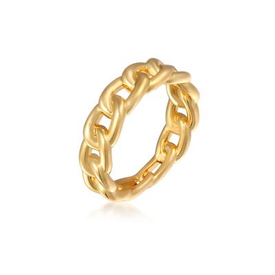 Silberring ELLI "Ring Gliederring Bandring Goldfarben für Damen" Gr. 56, gold, Fingerringe, Damen, 56, Messing, Silberring