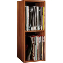 Schallplattenregal Platto in Nussbaumfarben, 2-fach