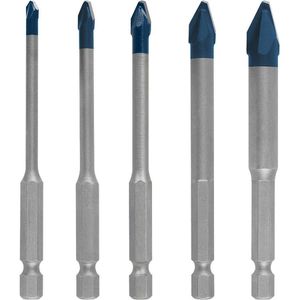 Bosch Bohrer Expert HEX-9 HardCeramic, 5-teiliges Set, 4-10mm, Fliesenbohrer