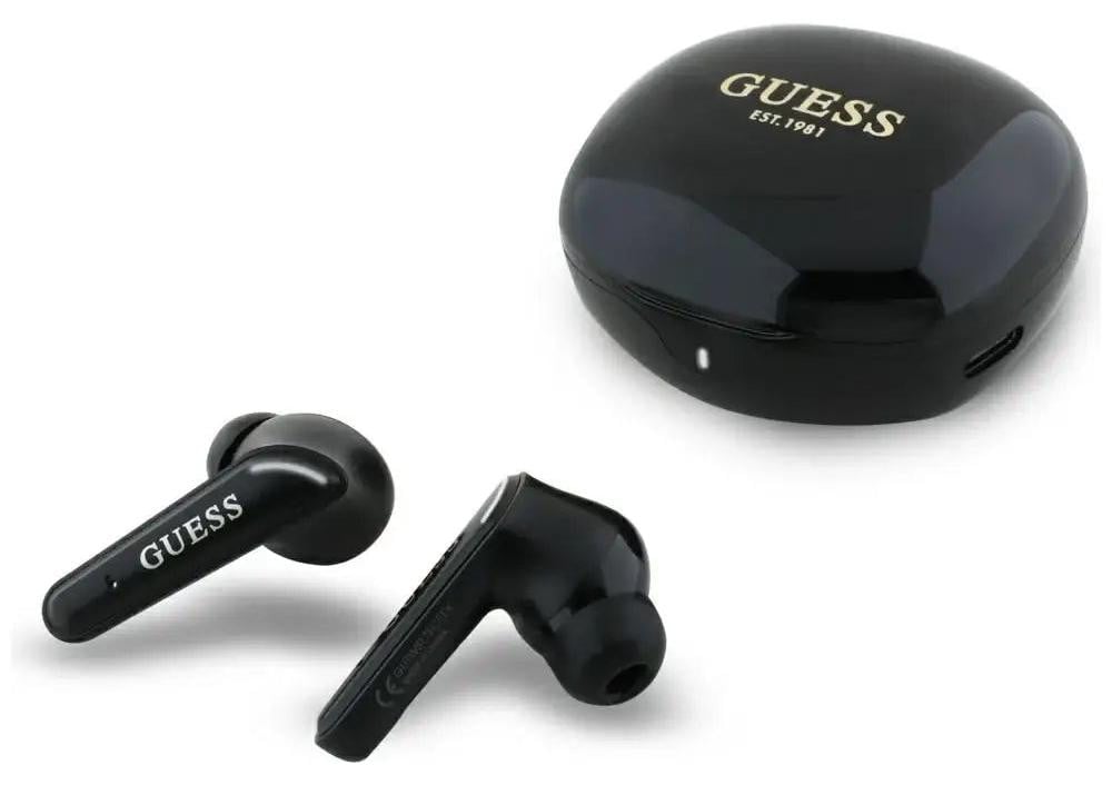 Guess TWS Flat Classic Logo oordopjes - Zwart - Met plating