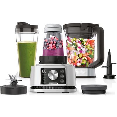 NINJA Standmixer "CB350EU Ninja Foodi 3-in-1 Power Nutri Mixer", silber (silberfarben), B:21,4cm H:34cm T:20,8cm, Zerkleinerer, mit Smart Torque & Auto-iQ 1200 W