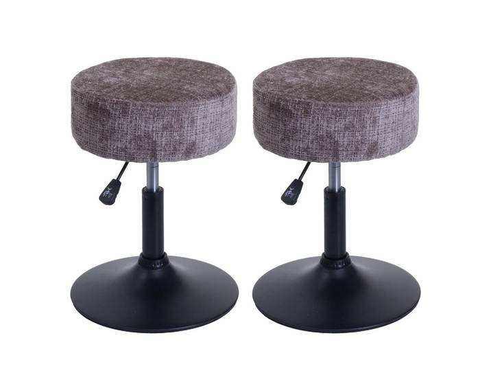 MCW Hocker Braun 2er-Set, 37x57x37 cm, Wohnzimmer, Sessel, Hocker & Hockerbänke, Sitzhocker