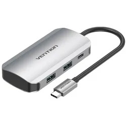 5in1 HUB USB-C Dockingstation in Grau kompatibel mit mehreren Systemen