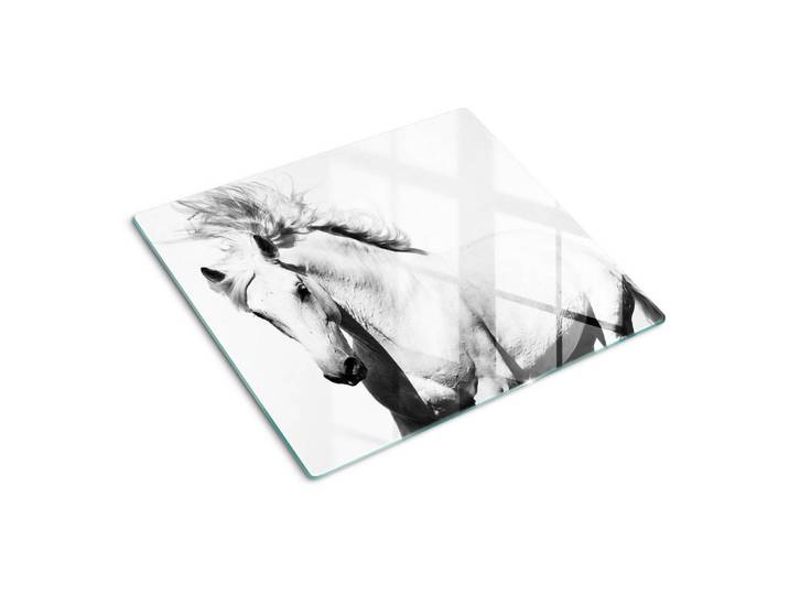 Tulup Glasplatte 60x52 cm Schimmel, Weiß, Glas, 60x52 cm, Küchenzubehör, Schneidebretter