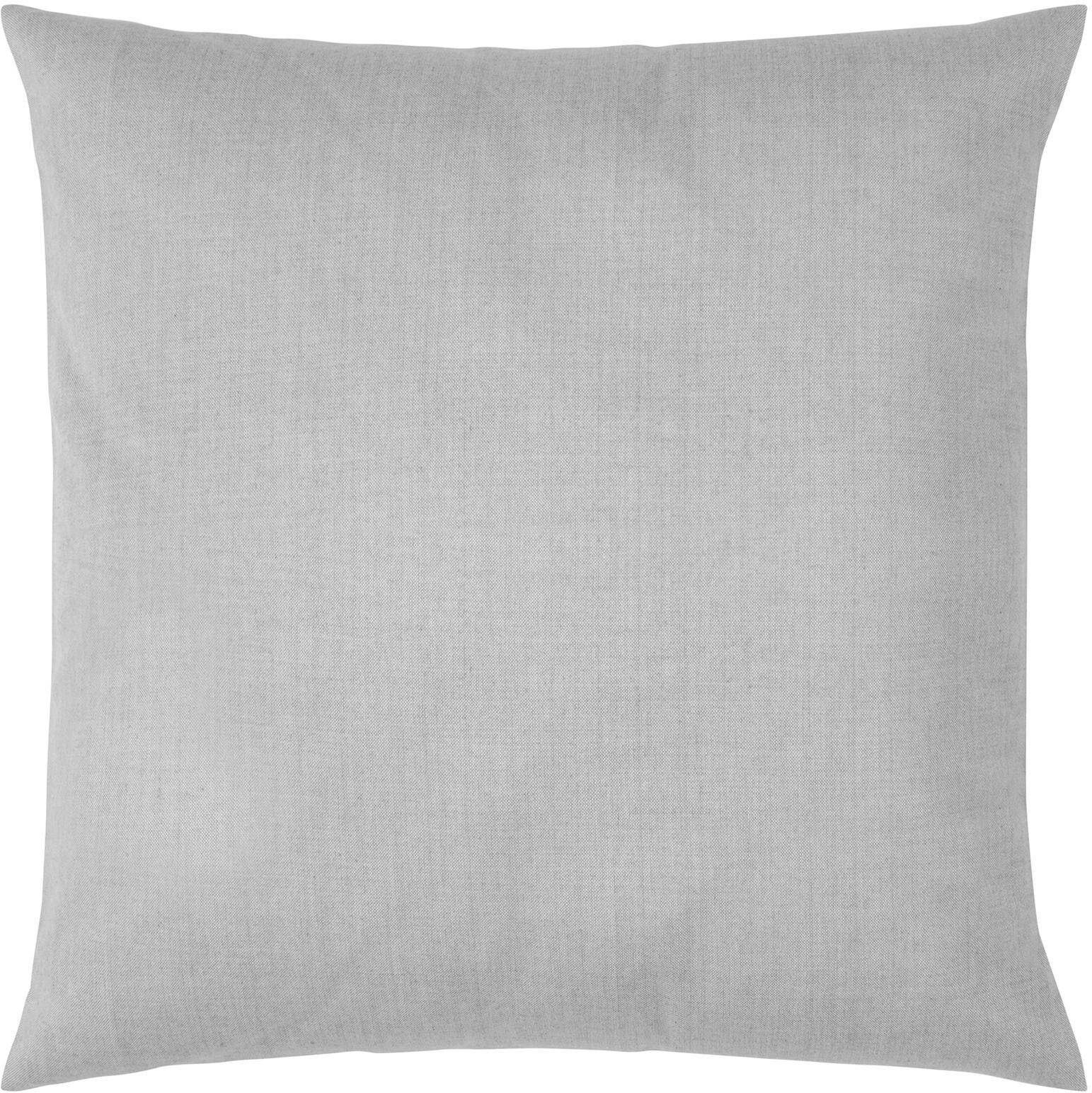 Kissenbezug PAD "Leda 50 x 50 cm", grau (hellgrau), B:50cm L:50cm, Baumwolle, Obermaterial: 100% Baumwolle, Kissenbezüge, Kissenbezug hellgrau B/L: 50cm x 50cm, 1 Stk., Baumwolle