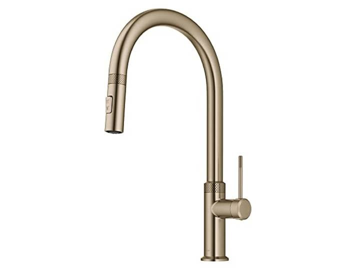 KRAUS Allyn KPF-2654BG Küchenarmatur mit einem Griff in gebürstetem Gold, zum Herunterziehen