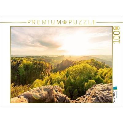 CALVENDO Puzzle Carolafelsen, Sächsische Schweiz | 1000 Teile Lege-Größe 64x48cm Foto-Puzzle für glückliche Stunden