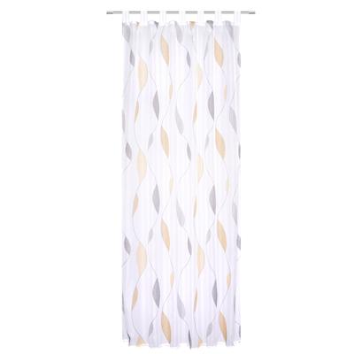 Vorhang HOME WOHNIDEEN "PAOLO" Gr. 2, gelb, B:140cm H:175cm, Voile, Polyester, Gardinen, Schlaufenschal PAOLO bedruckt
