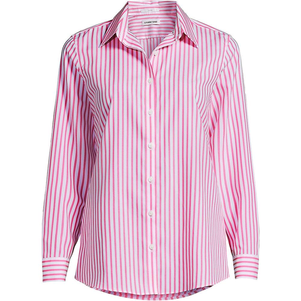 Bügelfreie Baumwoll-Bluse in Plus-Größe, Damen, size: plus, Weiß, Baumwolle, by Lands' End