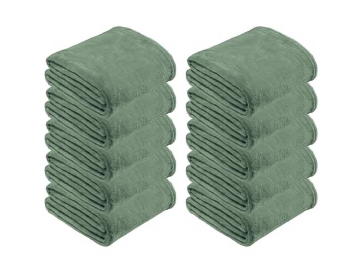 REDBEST Microfaserdecke Amarillo 10er-Pack, Fleece-Wohndecke, Sofadecke Jade Größe 130x180 cm - kuscheliger Teddyfleece, pflegeleicht, waschbar