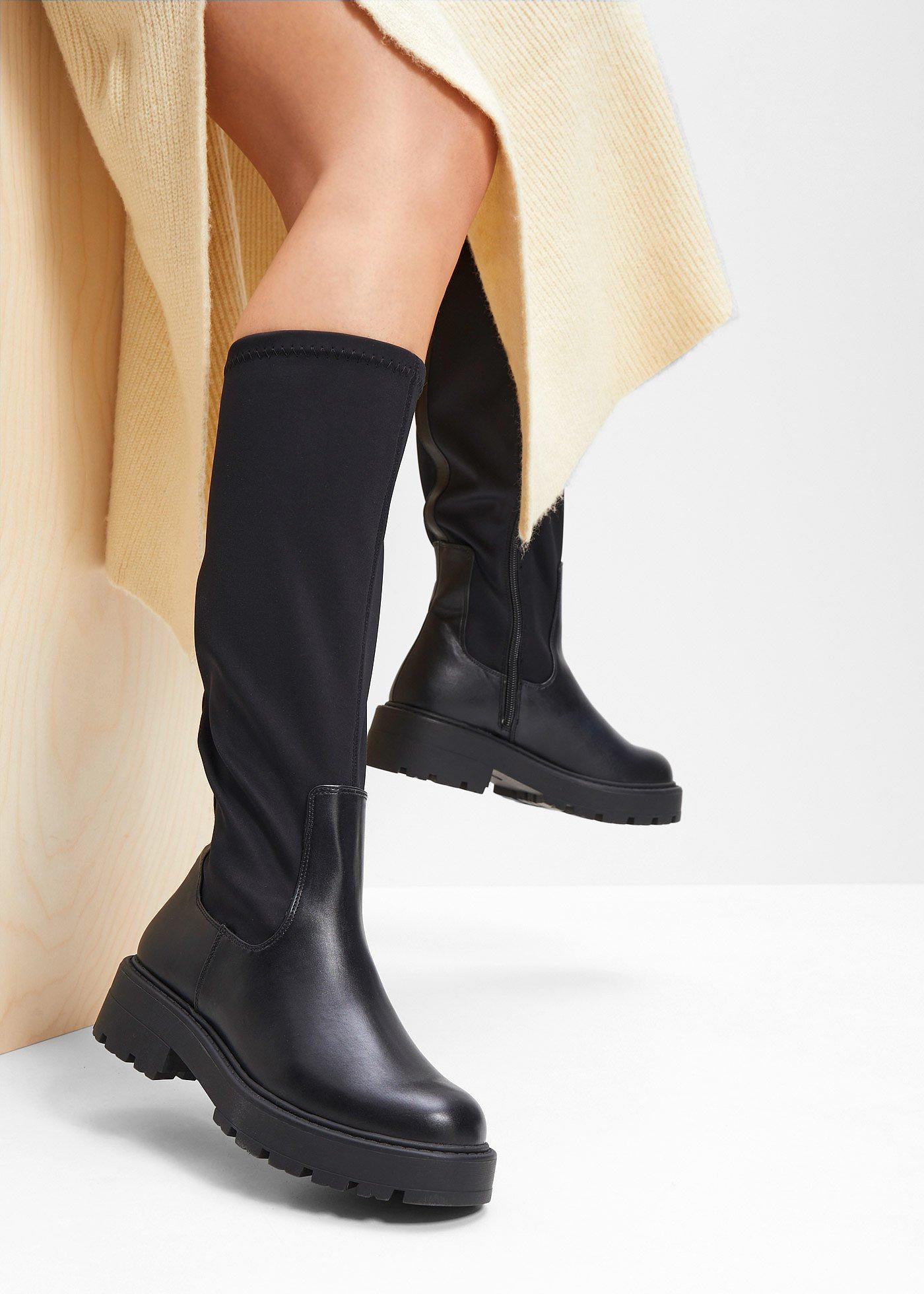 bonprix Stiefel, schwarz, Gr.39, Modischer Stiefel mit elastischem Schaft