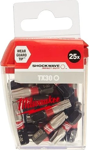 Milwaukee Cajita Shockwave Tx30 x25mm (25uds) - ShW CDTX30 25mm-25pc (MIL 4932430886)