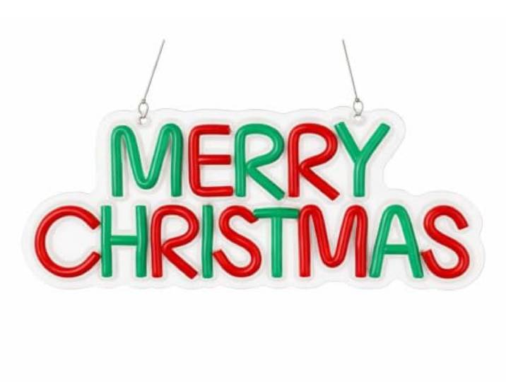 LAALU LED-Neonschild „Merry Christmas“ 12,5 × 30 cm